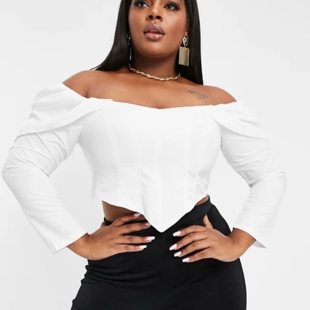 Club L London Plus Off Shoulder Corset Top NWT
